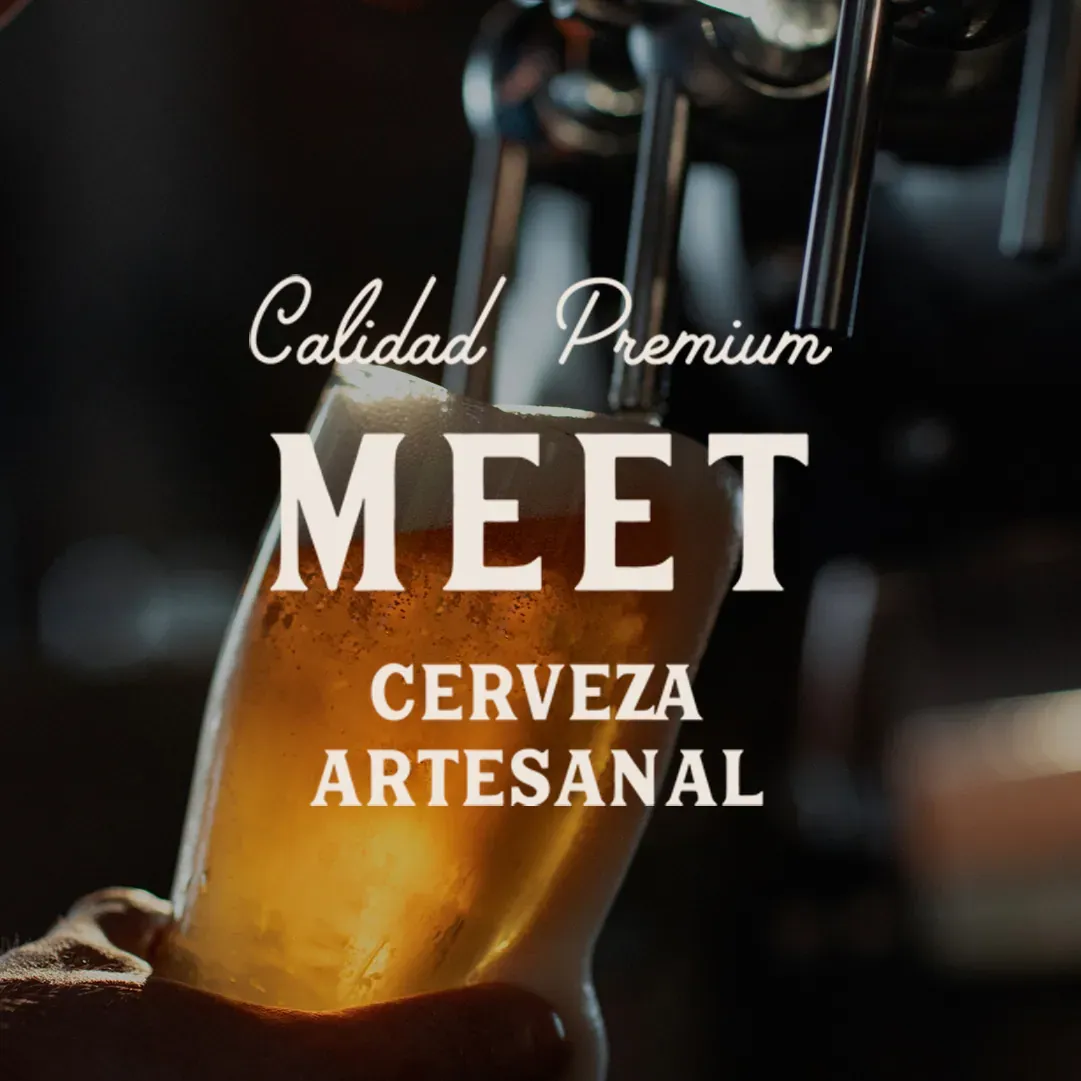 Portada de diseño de marca para Cerveza Meet