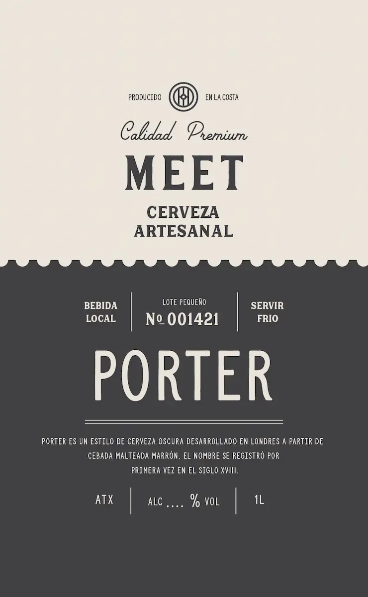 Etiqueta variedad porter