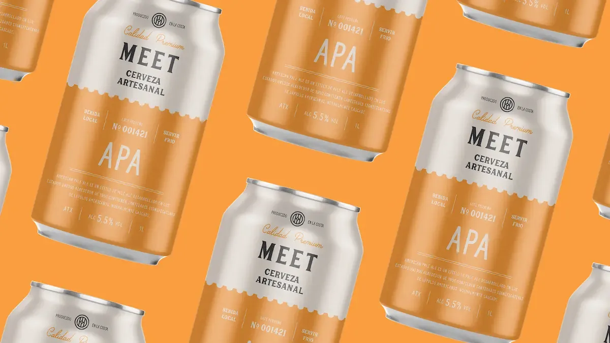 Línea completa de latas Cerveza Meet