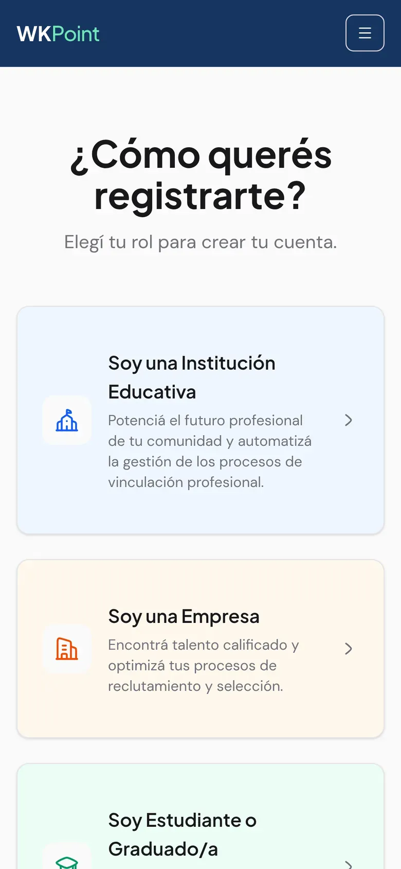 Registro por rol en el celular