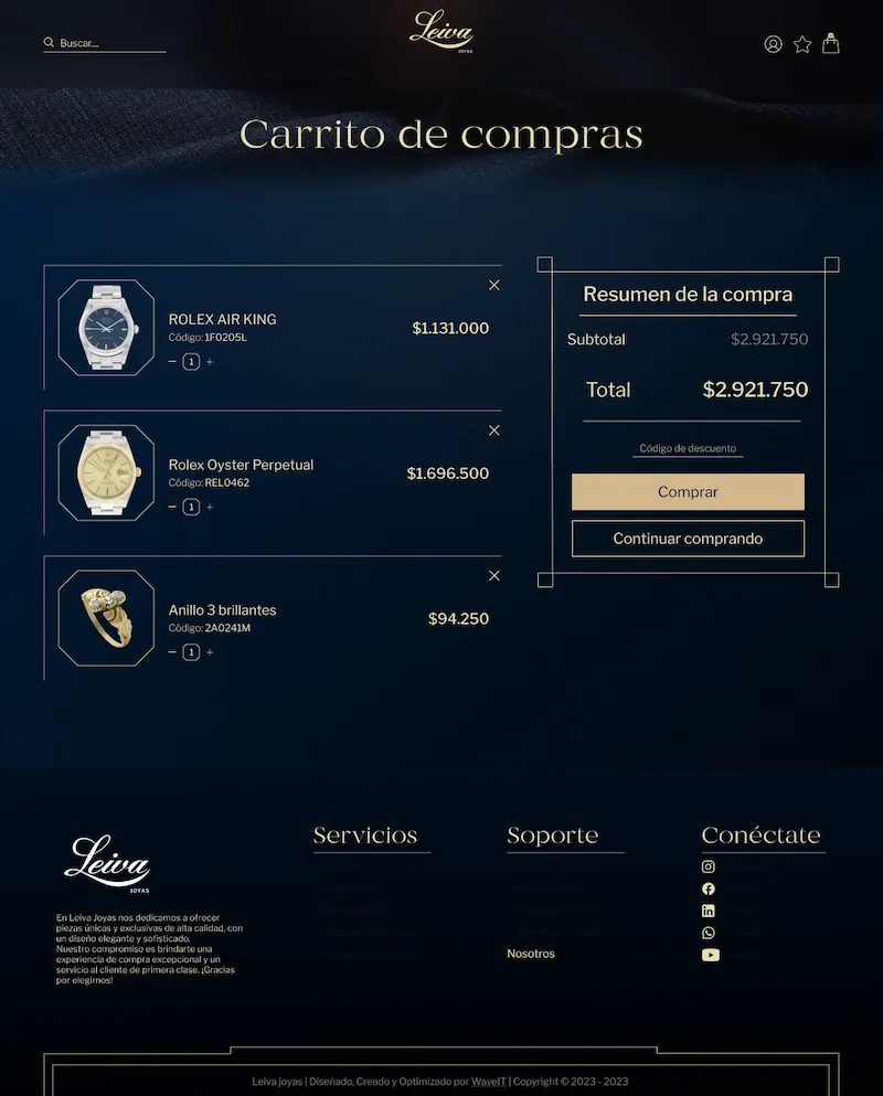 Pagina de carrito
